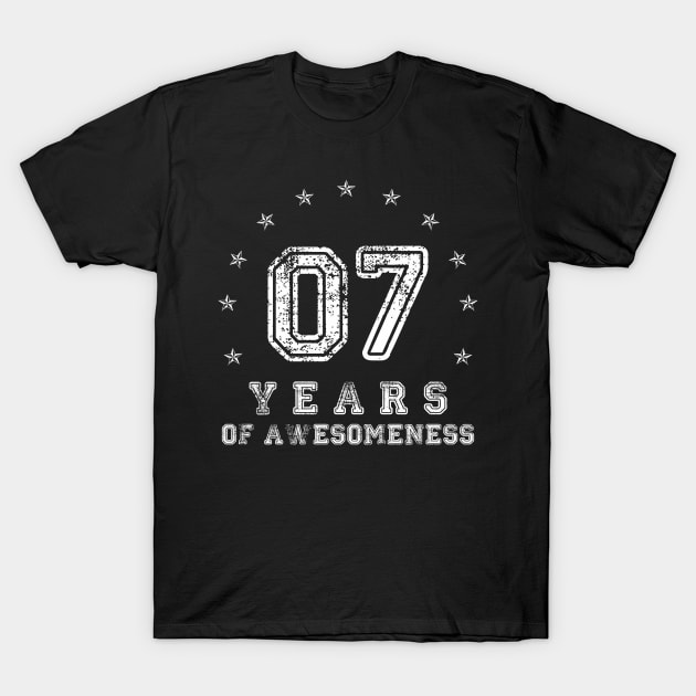 Vintage 7 years of awesomeness T-Shirt by opippi